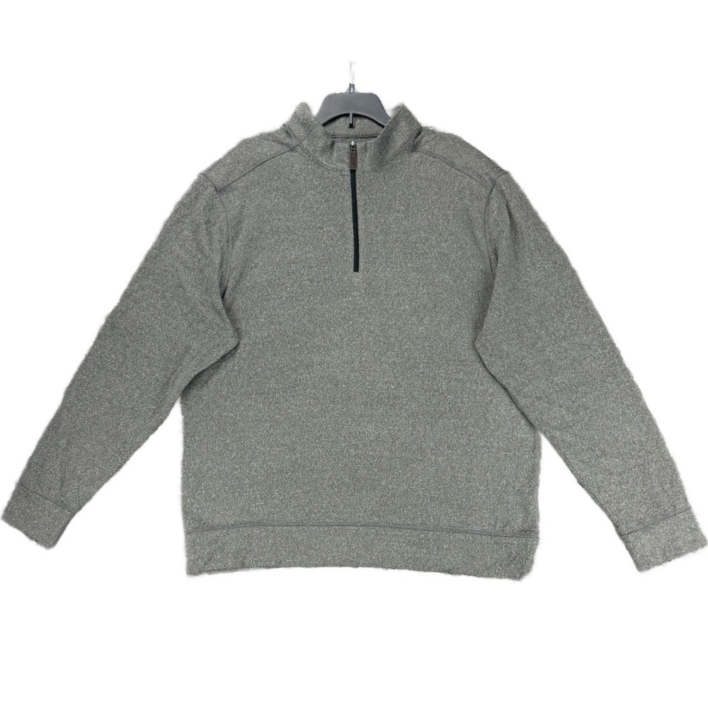 Greg Norman Men's L Gray 1/4 Zip Pullover Top Long Sleeve Golf Outdoor Casual